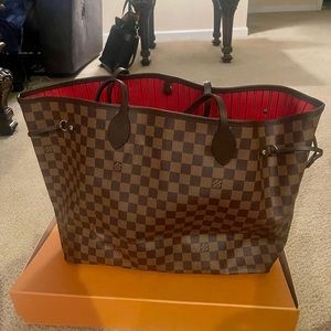Louis Vuitton Damier Ebene print GM Neverfull Tote